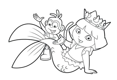 Dora the Explorer coloring pages - Download and Print for Free