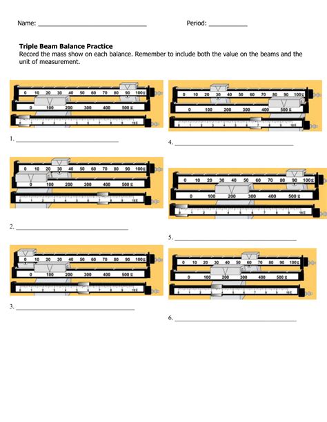 Triple Beam Balance Practice Worksheet – NISYI.ORG