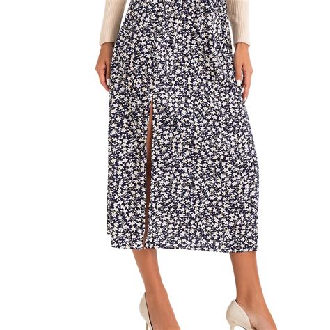 Women's Skirts Women's Boho Floral High Waist Split A Line Skirt | 24/7 ...