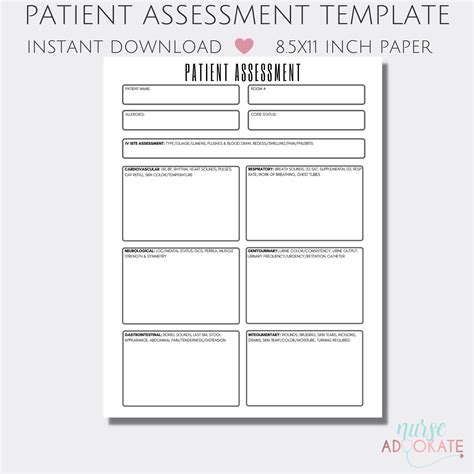 Nursing Assessment Form For Nursing Students