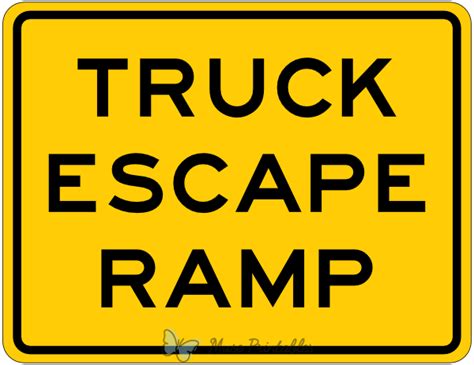 Printable Truck Escape Ramp Sign