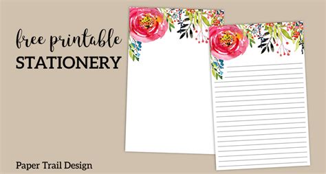 Free Printable Floral Stationery - Paper Trail Design