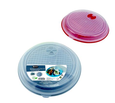 Divided Microwave Portion Plate Vented Lids Lunch Dinner Diet BPA Free ...