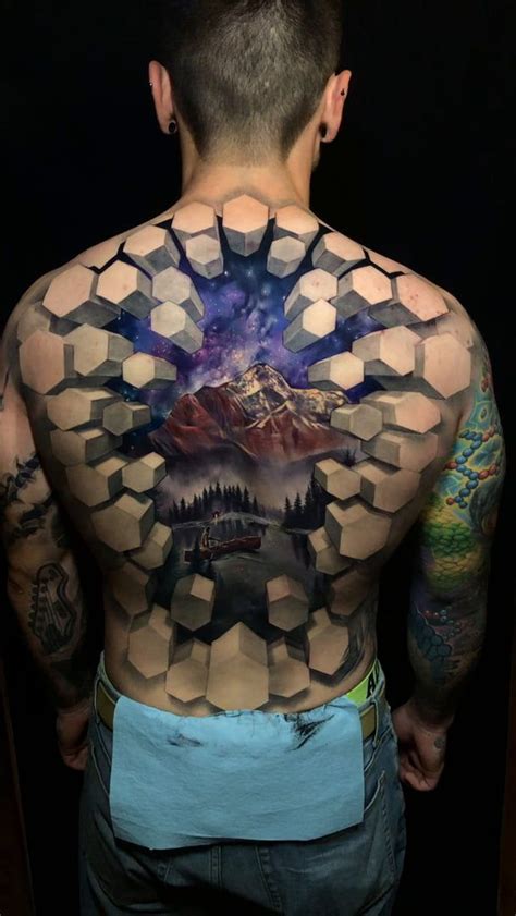 An Amazing 3D Back Tattoo