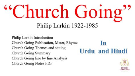 Church Going by Philip Larkin Line by Line Analysis In Urdu, Church ...