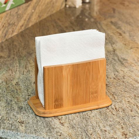 Premium Bamboo Freestanding Large Capacity Napkin Holder, Natural ...