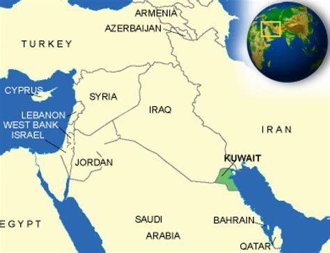 Map Of Kuwait And Surrounding Countries - Cities And Towns Map