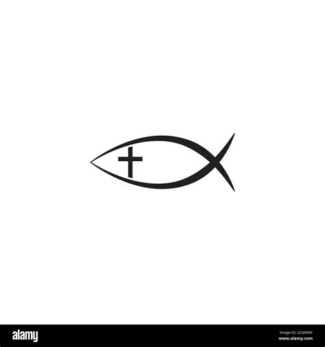 Jesus Fish, Christian Ichthys Fish symbol icon Stock Vector Image & Art ...