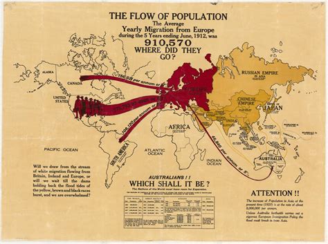 Average yearly migration from Europe, where did they go? 1912 #map # ...