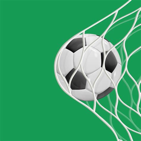 Premium Vector | Soccer ball in goal net isolated on white background ...