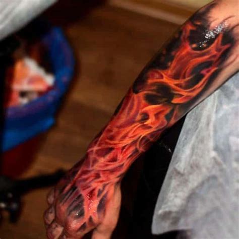 Realistic Fire Tattoo Design