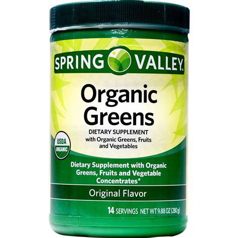 Spring Valley Organic Greens Original Flavor Dietary Supplement, 9.88 ...