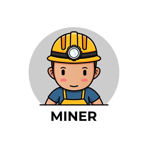 Cute miner logo 4759520 Vector Art at Vecteezy