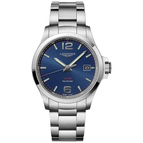 Longines Conquest V.H.P. Blue Dial Men's Watch 37264966 For Sale at 1stDibs