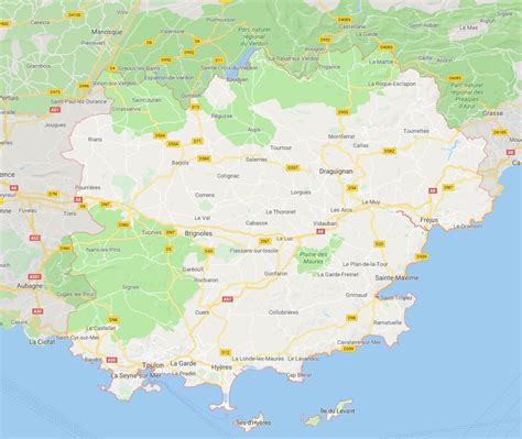 Carte du Var - Carte du département du Var en France - Sites touristiques