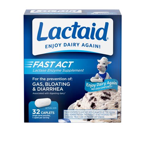 Lactaid Fast Act Lactose Intolerance Caplets, 32 Travel Packs of 1-ct ...