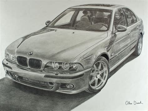 BMW E39 M5 pencil drawing #BMW #cars #M3 #car #M4 #auto Car Drawing ...