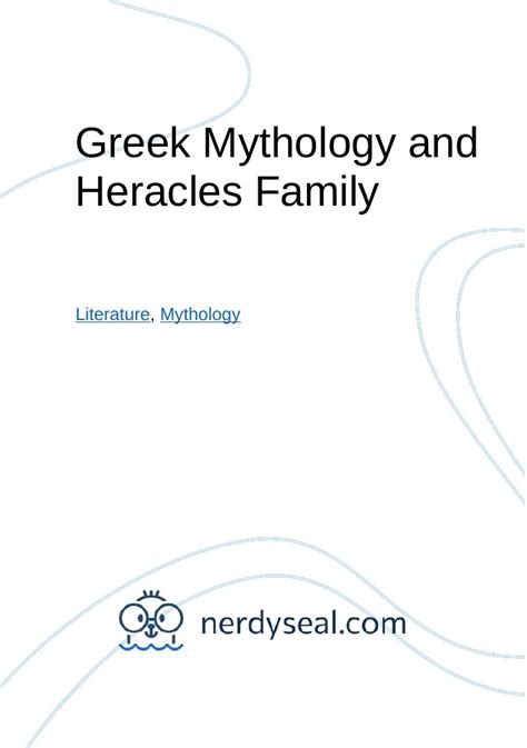 Greek Mythology and Heracles Family - 405 Words - NerdySeal