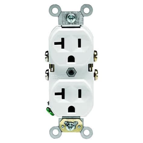 Leviton 20 Amp Commercial Grade Duplex Outlet, White (10-Pack) M02 ...