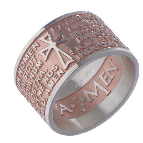 Prayer ring Pater Noster in Latin silver rosé AMEN | online sales on ...