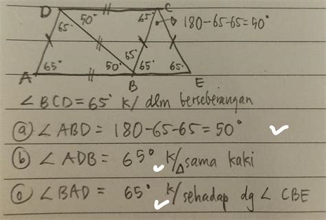 Dari jajar genjang ABCD di samping diketahui babes ΔCBE sama kaki ...