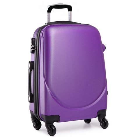 L1602L - 20" Hard Shell 4 Wheel Spinner Suitcase ABS Cabin Luggage Purple