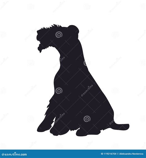 Dog Sitting, Silhouette, Vector Stock Vector - Illustration of closeup ...