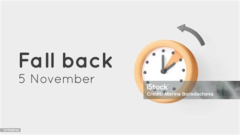 Fall Back Daylight Saving Time Banner With 3d Vector Clock And Arrow ...