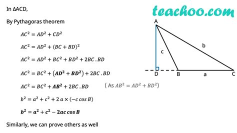 Law of Cosine (Cosine Law) - with Examples and Proof - Teachoo