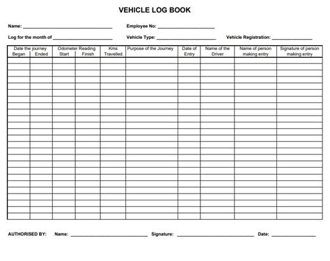 Free Vehicle Log Sheet Template - PRINTABLE TEMPLATES