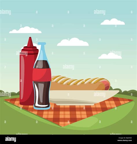 Picnic in the park cartoons Stock Vector Image & Art - Alamy