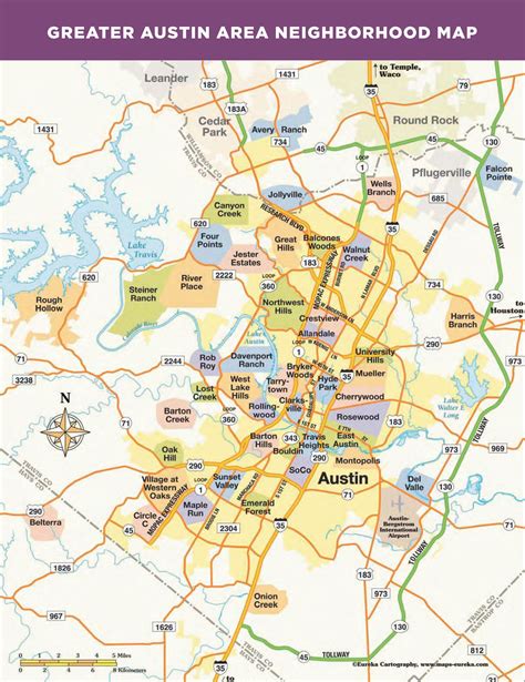 Austin area map - Map of Austin area (Texas - USA)