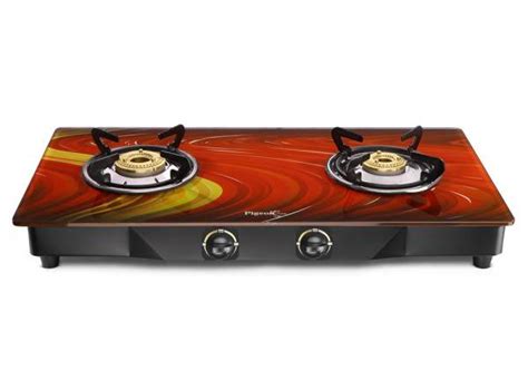 Pigeon Smart Spark Series Full Size 2 Burner Gas Stove Glass, Steel ...