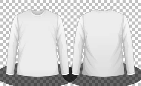 White long sleeve t-shirt front and back side 1402068 Vector Art at ...