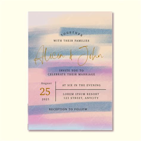 Premium Vector | Abstract landscape wedding invitation card