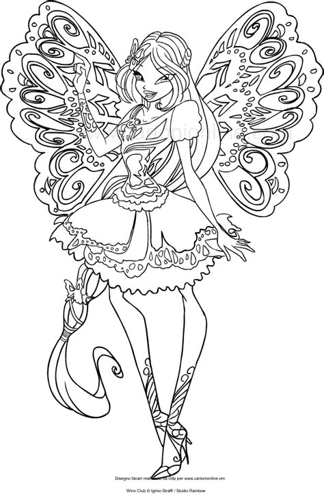 Drawing Flora Butterflix (Winx Club) coloring page