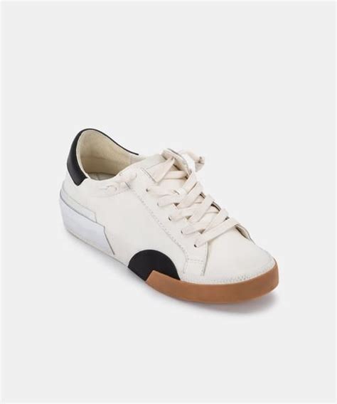 ZINA SNEAKERS IN WHITE BLACK LEATHER – Dolce Vita | Sneakers fashion ...