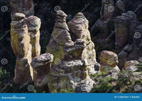 Hoodoo Rock Formations in the Chiricahua National Monument Stock Image ...