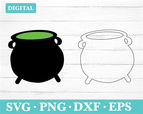 Witch Cauldron Svg, Cauldron Clipart, black pot svg, witch green brew ...