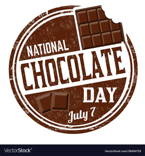 National chocolate day grunge rubber stamp Vector Image