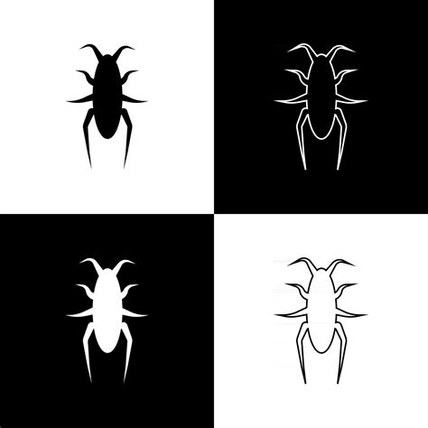 Vintage character black beetle on white background. Retro, graphic ...