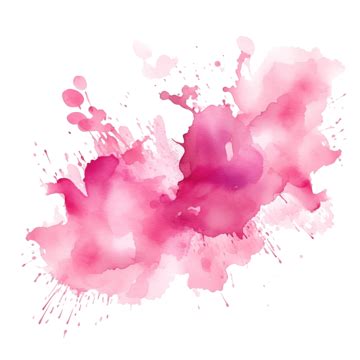 Watercolor Pink Splash Transparency Background, Pink, Watercolor ...