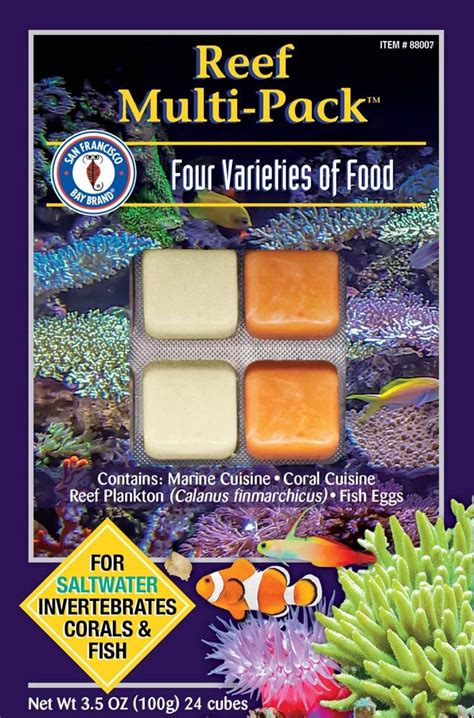 San Francisco Bay Brand Frozen Reef Multi-Pack Fish Food Cubes 3.5oz