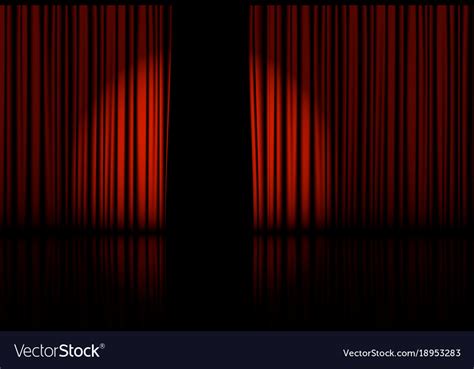 Spotlight on stage curtain Royalty Free Vector Image