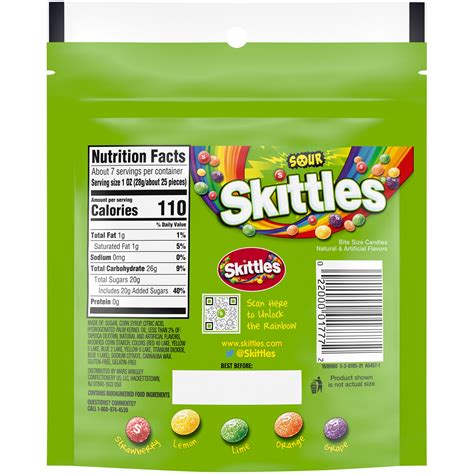 Sour Skittles Nutrition Label | Besto Blog