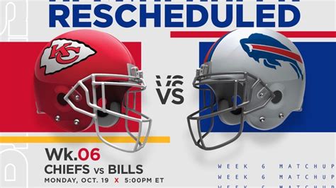 NFL announces schedule change for Bills vs. Chiefs in Week 6