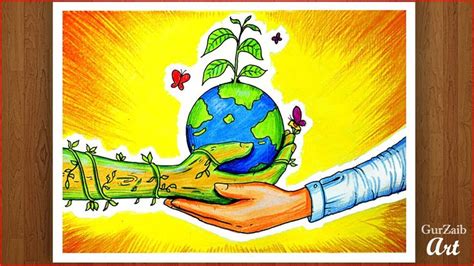 Nature conservation day Poster Drawing Easy / save nature save earth ...