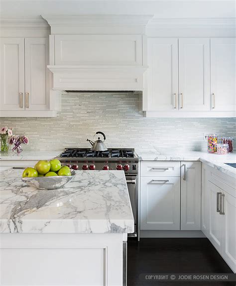 MODERN White Marble Glass Kitchen Backsplash Tile | Backsplash.com