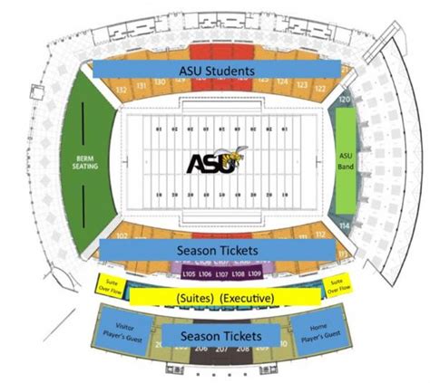 Seat Map Of Asu Athletics Stadium