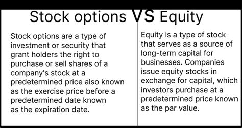 Stock Options vs Equity Differences and Similarities - Financial Falconet